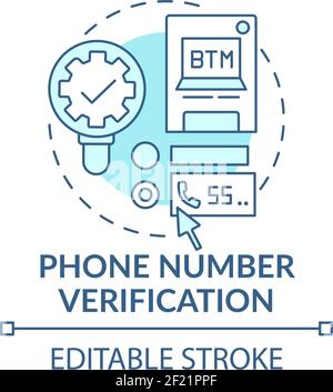 Phone number verification concept icon Stock Vector