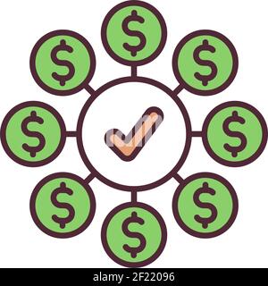 Legal income RGB color icon Stock Vector