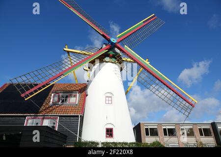 Windmill t Welvaaren in Grijpskerke, Zeeland Stock Photo