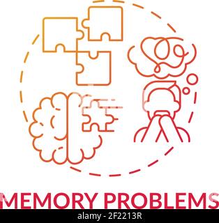 Memory problems concept icon Stock Vector