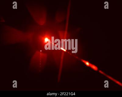 Red laser beam Stock Photo