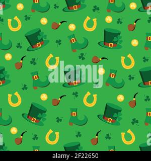 St. Patrick s day seamless pattern. Stock Vector