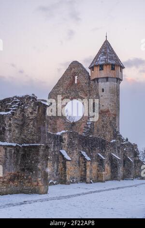 The ruins of Cârța Monastery. It was built in 1206 and is one of only two Cistercian monasteries built in Romania Stock Photo