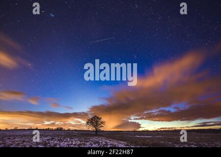 Zodiacal Light with Milky Way from Lithuania Stock Photo