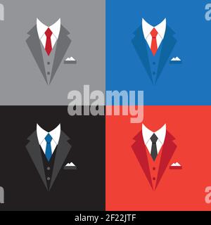 success leader concept illustration, businessman suit in flat design Stock Vector