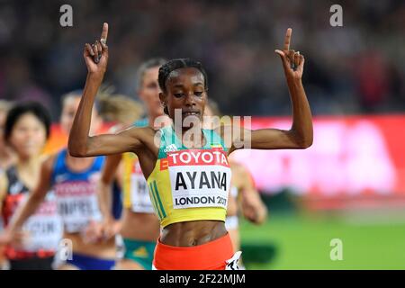 Almaz Ayana (ETH) win the gold medal in 10000 Metres Women during the Athletics World Championships 2017, at Olympic Stadium, in London, United Kingdom, Day 2, on August 5th, 2017 - Photo Julien Crosnier / KMSP / DPPI Stock Photo