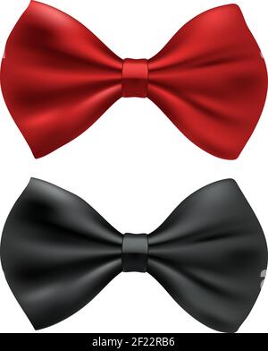vector red and black bow ties isolated on white background Stock Vector