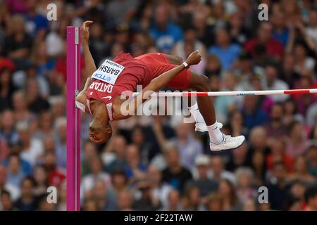 Mutaz Essa Barshim (QAT) win the gold medal in High Jump Men during the Athletics World Championships 2017, at Olympic Stadium, in London, United Kingdom, Day 10, on August 13th, 2017 - Photo Julien Crosnier / KMSP / DPPI Stock Photo