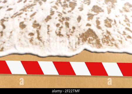 Wave of the sea with foam on the sand beach. Stock Photo