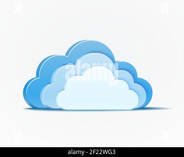 vector blue clouds infographics element on white background Stock Vector