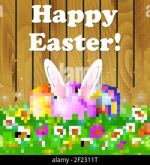 Easter eggs in grass Stock Vector