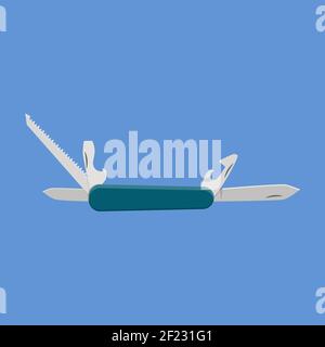 multifunctional pocket knife Stock Vector