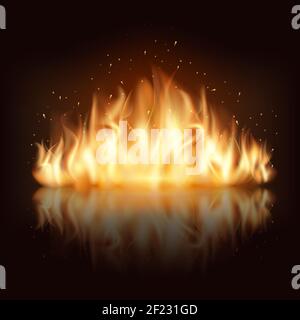 Burning fire flame. Burn and hot, warm and heat, energy flammable, flaming vector illustration Stock Vector