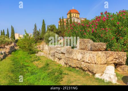 Remains of ancient Kerameikos of Athens, Greece Stock Photo