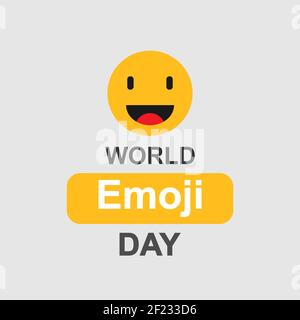 World Emoji Day. Funny emoji with text. Vector illustration. EPS 10 Stock Vector