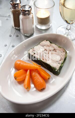 *For use in the Evening Standard only - charges may apply*  Ape & Bird, Central London Pic Shows: Rabbit Terrine & Pickled Carrots Stock Photo
