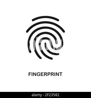 Fingerprint icon in simple style on white background. Vector EPS 10 Stock Vector