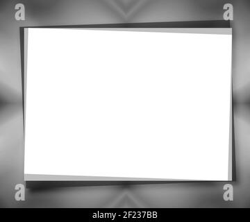 Monochrome universal background with large text place as white piece of paper. Abstract mockup frame. Template technology design for card, postcard, s Stock Photo