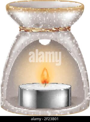 Aroma lamp isolated on white background. Vector illustration. Stock Vector