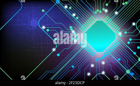 Abstract Circuit Board High Tech Technology Background. Vector Illustration. Stock Vector
