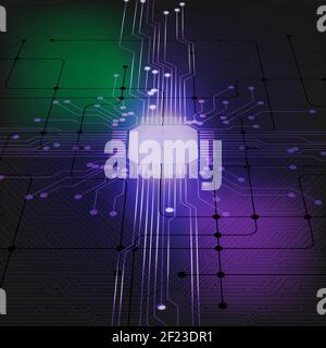 Abstract Circuit Board High Tech Technology Background. Vector Illustration. Stock Vector