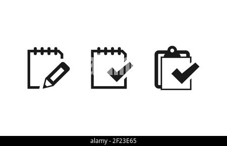 Notebook notes icons set. Vector EPS 10 Stock Vector