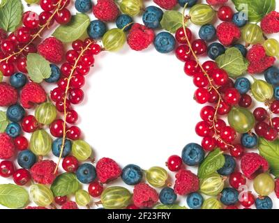 Various fresh summer berries pattern Stock Photo