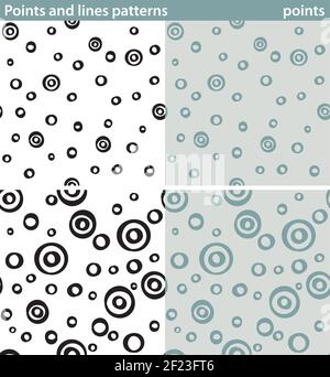 Four seamless patterns made with dots. Stock Vector