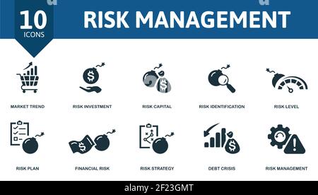 Risk Prevention icon set. Contains editable icons risk management theme ...