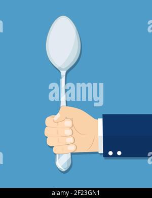 hands holding fork Stock Vector
