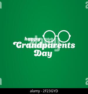 Grandparents Day. The inscription Happy Happy Grandparents with glasses. Vector illustration EPS 10 Stock Vector