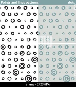 Four seamless patterns made with dots. Stock Vector