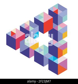 Direction strategy concept, box stack illustration Stock Vector