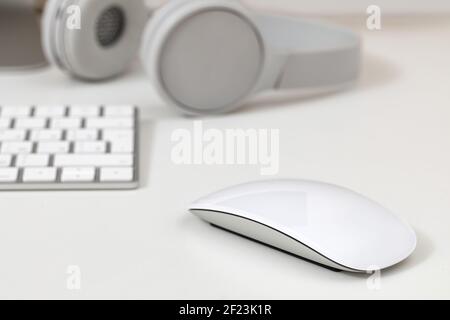 Keyboard and mouse on a white Stock Photo