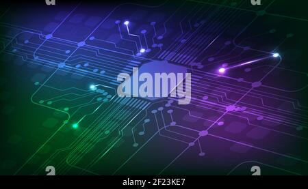 Abstract Circuit Board High Tech Technology Background. Vector Illustration. Stock Vector