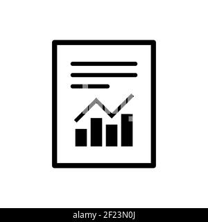 Report text file icon in flat style. Document with chart symbol. Accounting sign. Vector illustration EPS 10 Stock Vector