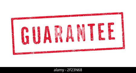 Vector illustration of The word Guarantee in red ink stamp Stock Vector