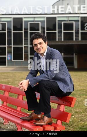 Kassel, Germany. 10th Mar, 2021. Francesco Angelico, General Music Director, taken in front of the State Theatre. At an online press conference, the artistic director and the new division heads presented the new concepts from the 2021-22 season. Credit: Uwe Zucchi/dpa/Alamy Live News Stock Photo