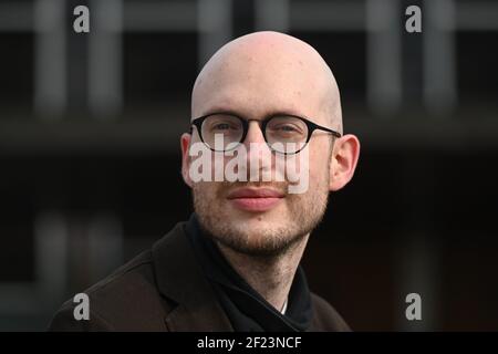 Kassel, Germany. 10th Mar, 2021. Kornelius Paede, Chief Dramaturg Music Theatre, taken in front of the State Theatre. At an online press conference, the artistic director and the new heads of division presented the new concepts from the 2021-22 season. Credit: Uwe Zucchi/dpa/Alamy Live News Stock Photo