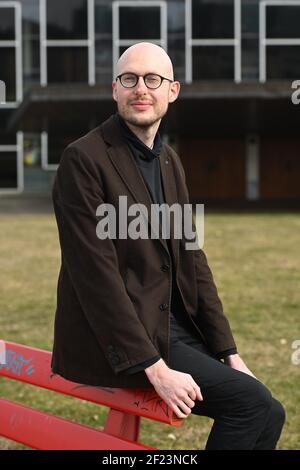 Kassel, Germany. 10th Mar, 2021. Kornelius Paede, Chief Dramaturg Music Theatre, taken in front of the State Theatre. At an online press conference, the artistic director and the new heads of division presented the new concepts from the 2021-22 season. Credit: Uwe Zucchi/dpa/Alamy Live News Stock Photo