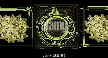 Abstract futuristic cyber technology background. Sci-fi circuit design Stock Photo