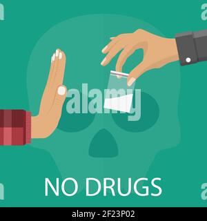 No drugs concept Stock Vector