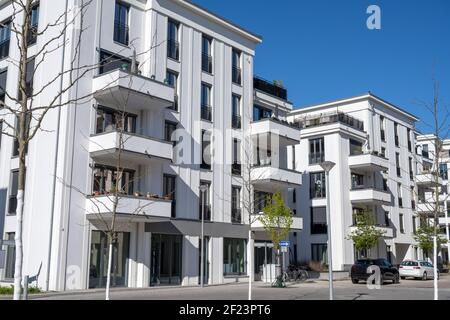 New white block of flats seen in Berlin, Germany Stock Photo - Alamy