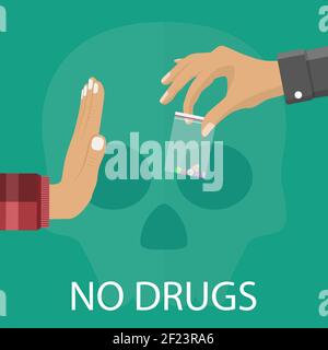 No drugs concept Stock Vector