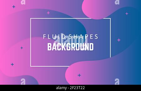 Fluid liquid shapes background. Dynamic background with fluid shapes modern concept vector illustration in purple colors. EPS 10 Stock Vector