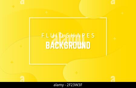 Fluid liquid shapes background. Dynamic background with fluid shapes modern concept vector illustration in yellow colors. EPS 10 Stock Vector