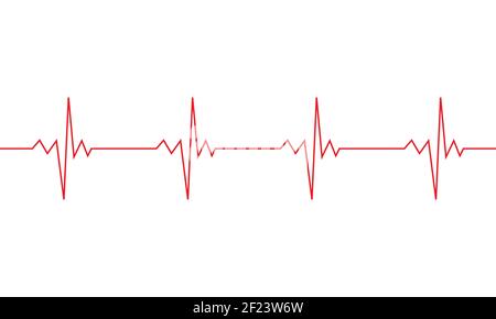 Heartbeat line symbol. EKG Cardio Pulse sign isolated on white background. Vector EPS 10 Stock Vector