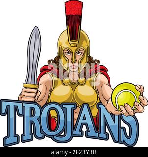 Spartan Trojan Gladiator Tennis Warrior Woman Stock Vector