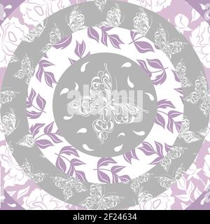 Natural background with the butterflies and leaves Stock Vector