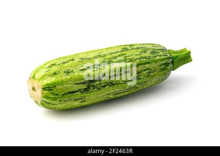Cocozelle zucchini on a white background Stock Photo
